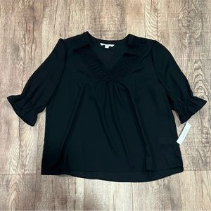 ZAC & RACHEL | embroidered neckline/v-neck embroidery lace chiffon blouse/top.